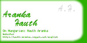 aranka hauth business card